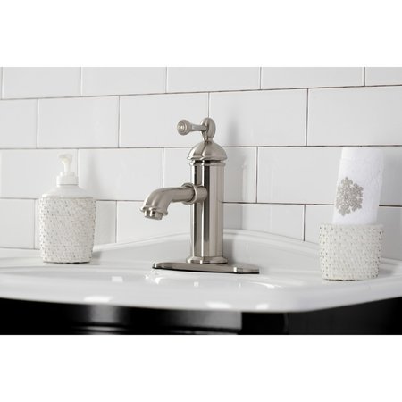 Kingston Brass KS7418BL Paris Single Lever Handle Bathroom Faucet, Brushed Nickel KS7418BL